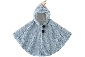 XGOPTS Kapuzenmantel Jungen Mädchen Cape Plüsch Winddicht Kinderponcho Warm Wollmantel Weich Poncho Kleinkind Windjacke Kunstwolle Outdoor Dinoumhang Elefant Kinder Windjacke Herbst Winter