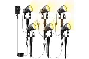 LAM(MS)PEN 6 lampa ogrodowa Reflektor ogrodowy LED ciepły biały COB Oświetlenie ogrodowe LED z kolcem ziemnym Lampa ogrodowa na zewnątrz trawnik ogrodowy, 12V 20W IP65 wodoodporna do ogrodu, trawnika, drzew