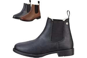 SUEDWIND FOOTWEAR Chelsea Boot Nova Jodhpur Winter – Bequeme Stiefelette aus Echtleder – Schuh Schlupf Stiefel in Waxy-Oily Rindsleder – Robuste Gummisohle & Teddyfell – Größe 29-46