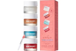 ANRCOLLECT Lot de 4 gommages à lèvres et masque pour les lèvres avec 2 gommages à lèvres et 2 masques au beurre pour les lèvres, hydratation intense pour lèvres sèches et gercées