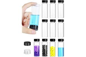 COTOM 30ml Clear Glass Vials with Screw Caps and Plastic Stoppers Clear Sampling Glass Bottles（10pcs）