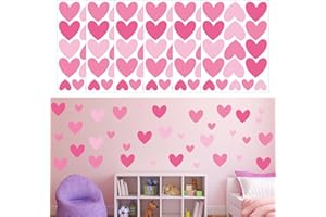 RTRTGS RT 102 Cœur Stickers Muraux Enfants, Autocollants Décoller et Bâton, Imperméable Mur Décalcomanies, Filles de la Pépinière, Stickers Chambre Fille Salon,decoration chambre bebe