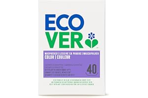 Ecover Color detergente concentrado lavanda (3 kg / 40 lavados), detergente para colorear con ingredientes a base de plantas, detergente en polvo para lavado de colores natural, 3 kg