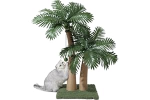 Furlogy Cat Scratching Post Cat Scratcher, 92cm Tall Scratch Post for Cats with Natural Sisal Rope, 5 Interactive Balls and 2 Curved Design Scratching Posts for Indoor Cats, Multi-Combinable (Style C)