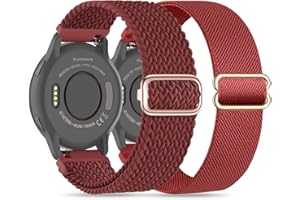 Wizvv 18 mm, 20 mm, 22 mm, pleciona pętla i elastyczna nylonowa bransoletka, kompatybilna z Garmin Venu 2S/Vivoactive 4S/Venu 3S, Garmin Venu/Venu Sq/Forerunner 55/Vivoactive 5, Garmin Venu