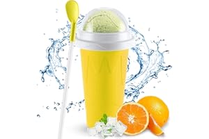 NWOHNEN Slushie Cup Slushy Maker Eis Cup Silica Cup Pinch Cup Sommer Cooler Smoothies Cup Double Layer Squeeze Cup Slush Maker Cup Smoothie Cup (Gelb)