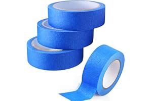 GOTRUST 4 rolki krepowej taśmy, taśma malarska niebieska, maskująca do malowania, rzemiosła, malarstwo, malowidła ścienne, 25 mm x 20 m