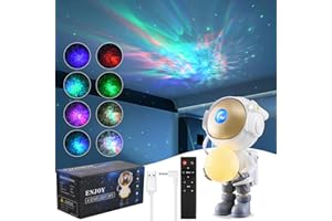 Bezavea Astronaut Galaxy Star Projector, 360°Adjustable Starry Night Light Projector, Astronaut Light Projector with Nebula, Timer and Remote Control, Gifts for Children Adultsildren Adults (White)