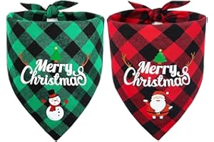 KUOL-KIDS Weihnachtsdeko Hundehalstuch Hund Weihnachten Hunde Geschenke Halstuch Katzen Zubehör Hundegeschenk Hundeschal Weihnachtshund Bandana Weihnachtsanzug Weihnachtsschal Klassisch 2pcs