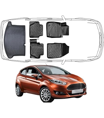 ELMASLINE Kofferraumwanne Für FORD FIESTA 2017-2025 [VIII] - Aus Gummi - Geruchlos, Für Ford Fiesta - Extra Hoher Rand Für Mehr Schutz