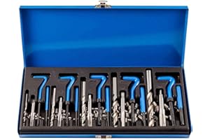 Qnkaa 151pcs Thread Repair Kit Helicoil Insert Sleeves Metric M5 M6 M8 M10 M12 Stainless Steel Tap Drill