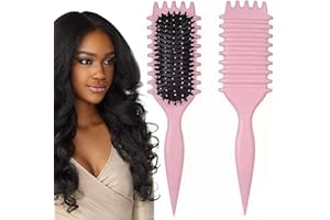 WBENG Spazzola per capelli ricci, Spazzola per definire ricci 2024, Spazzola per definire ricci, per pettinare e modellare uomini e donne (Pink)