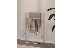 ‎M METALLBUDE Metallbude Handtuchständer DELAYA Cashew - Handtuchhalter - Platzsparend - Pulverbeschichtetes Metall - Kratz-, Stoß- & Schlagfest - 90x60x18 cm