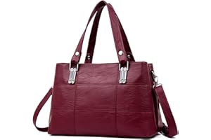 SACMILL Handbags for Ladies Top Handle Leather Shoulder Crossbody Bags Womens Tote Messenger Designer Purses