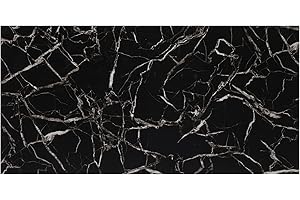 IZODEKOR Revestimiento de pared efecto mármol - 1x panel - Alternativa a baldosas/azulejos, panel ducha, panel para pared cocina | Black White