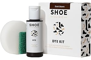 Shoe Clinic Shoe Dye Kit (Dark Brown) - Restores The Colour of Leather, Suede, Nubuck, Fabric, Satin, and Canvas Footwear | Complete Shoe Dye Kit