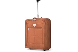 LUGG Cabin Size Lightweight Luggage - Durable 600D Polyester Snowflake Push Up Trolley - Solid Wheels - Easyjet, Ryanair, British Airways - Airway Locker (55x40x20cm)