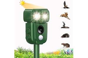 YC360 Outdoor Repeller, Repelente Solar Ultrasónico para Gatos, Perros y Ratas, Ahuyentador Para Animales
