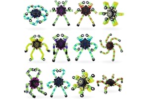 Vexran 12 Piezas Fidget Spinner Transformables Kit, Luminoso Spinner niños Antiestrés Giratorio Portátil, Spinner Robot Giratorio Portátil Juguetes, para Adultos, Niños