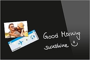 ‎SIGEL Sigel B1201 Glas-Magnettafel BeBoard schwarz, 60 x 40 cm, Memoboard magnetisch & beschreibbar, incl 2 Neodym-Magnete, rahmenlos, für Wohnung und Büro