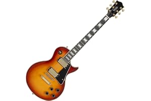 Rocktile Pro L-200OHB Guitarra Eléctrica - Cuerpo: Caoba - 2 Humbucker Pickups - Mástil de arce encolado - Diapasón de palisandro - Puente Tune-O-matic y Stop Bar Tailpiece - Orange Honey Burst