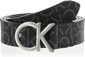 Calvin Klein Ceinture Femme CK Mono Belt 3 cm en Cuir