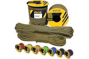 EdcX 3 mm Nylon Paracord 425 (15, 30, 50 And 100m) – 3 mm Type II, 100% Nylon Rope, 3 Strand Rope, 3 mm Nylon Rope in Many Colors