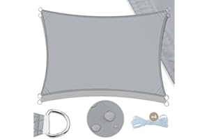 AMAZON BRAND - UMI UMI Vela Ombreggiante Impermeabile 3x4m Rettangolare Tenda a Vela Protezione Raggi UV 98% Tenda Parasole per Esterno Giardino Terrazzo - Grigio
