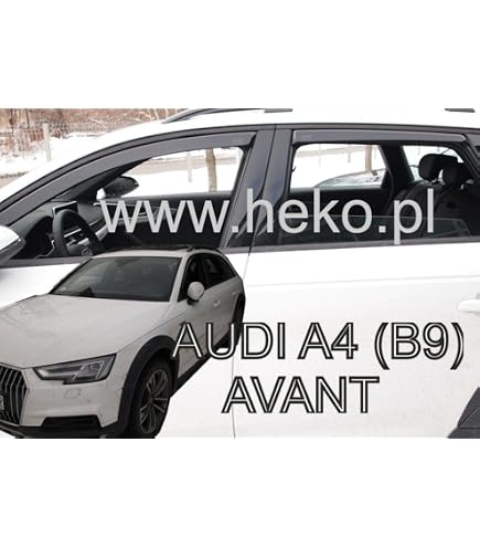 SEOOF 4 Stück Auto Seitenfenster Windabweiser Regenabweiser Für Audi A4 B8 8K 2008-2016, Auto Windabweiser Regenabweiser Vorne Hinten Windabweiser Autofenster-Regenschutz