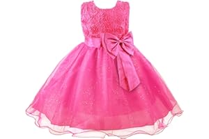 Discoball Girl Dress Princess Party Clothing Holiday Girls Dresses, 3D Rose Flower, Bow Sequins Tulle Dress Up for Kids