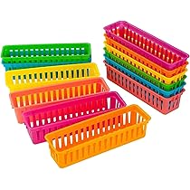 12 Pièces Lot De Paniers Crayons Colorés Plastique Rangement