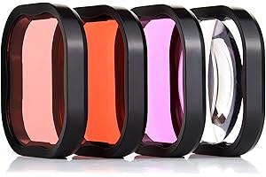 YALLSAME Dive Filter for GoPro Hero 12 11 10 9 8 Black Official Housing Case (Color Red, Snorkel Red, Macro) Ideal for GoPro 12 11 10 9 8 Scuba Diving/Snorkeling/Underwater Photography Recording