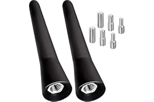 ALFFREUDE 2 antenne per auto corte FM DAB, asta antenna universale per tetto, 6,4 cm, mini autoradio antenna per auto, radio con forte funzione di ricezione FM/AM/DAB