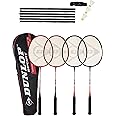 Dunlop Nanomax 4 Player Badminton Set (Rackets, Stakes, Net & Post)