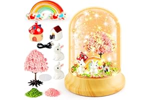 Aolieh Kits de Manualidades de Luz Nocturna para Niños, Regalos, Luz Nocturna Mágica para Niñas, Manualidades con Flores Preservadas, Luces Nocturnas para Manualidades, Niñas de 3 a 12 Años (Conejo)