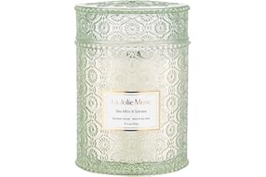 LA JOLIE MUSE La Jolíe Muse Candele Profumate, Menta Marina e Abete Rosso, Durata: Fino a 80 Ore, Menta Piperita, Giara Grande, 19.4Oz /550g, Regalo di Natale