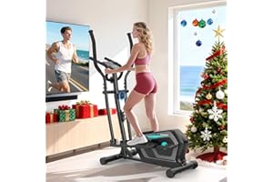 NEEZEE Elliptical Cross Trainer for Home, 16-Level Resistance Magnetic Elliptical Machine, Ultra-Quite Cross Trainer with LCD Monitor, Pulse Sensor for Home Gym, Device Holder, Weight Capacity 130KG