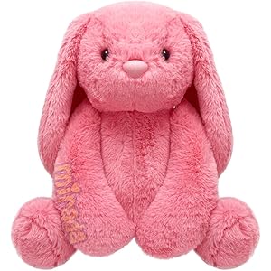 Mirada Coral Bunny Soft Plush Toy – 35cm | Cute Adorable Huggable Rabbit with Long Ears | Super Soft Floppy Stuffed Animal for Kids & Girls Room Décor Plushie