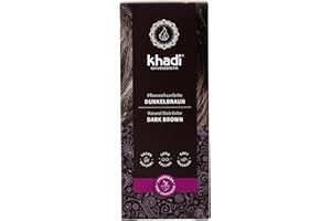 ‎KHADI khadi DUNKELBRAUN Pflanzenhaarfarbe - Haarfarbe für tiefes, glänzendes Dunkelbraun bis kräftiges Schwarzbraun - 100% pflanzlich & natürlich - 100g
