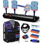 Lehoo Castle Electronic Dartboard Compatible with Nerf, Toys Kids 3+ | 4 Targets, Auto Reset, LCD Display, 60 Darts Tactical