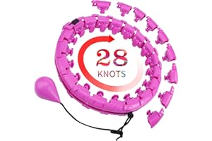 Okulaku Hula Hoop Reifen Erwachsene, 28 Knoten Smart Hula Hoop Reifen Fitness, Smart Lärmminderung Fitness Hoop, Einstellbare Fitness Reifen für Anfänger, Fitness und Abnehemen,Massage,Bauchformung