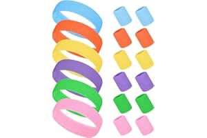 ‎PARTIDEAL Partideal 18 Stück 80er Neon Schweissband Set,6 Farben Stirnband mit 12 Stück Handgelenk Schweißband für Laufen Radfahren