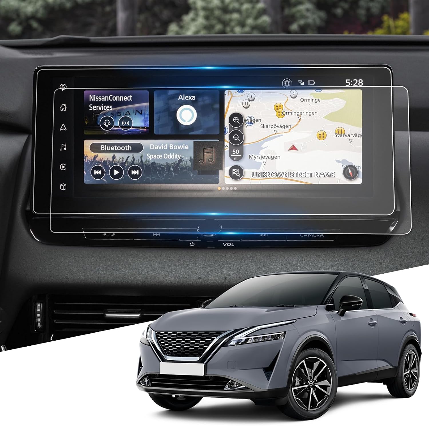 WEIPIN 2 películas protectoras Nano de 12,3" para Nissan Qashqai J12/X-Trail T33 e-POWER 2023 2024 2025 2026, película protectora Nano para Nissan Connect con antihuellas