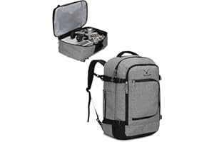 Hynes Eagle Plecak podręczny, 40 l, dopuszczony do lotu, bagaż podręczny, torba podróżna, 51 x 34 x 25 cm, Jasnoszary 2023, Backpack Pro, Wygodny plecak codzienny