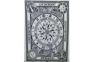 AVA COLLECTIONS 40 x 30 inches White CELTIC CYCLE OF AGES Tapestry Cotton Tie dye Wall Hanging Decoration Bohemian Hippie Wall Hanging Picnic Throw Table Cover Celtic Gift (Black and White, Cycle of Ages)