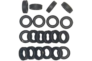 SSC TYRES 4 Grip Tyres for Slot Cars, 7mm Wide Replacement Tyres, Compatible with Scalextric, Austin, Healey, Formula Junior Cars, Enhances Performance, Unisex, Ages 9 and Up