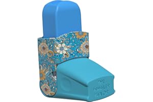 The Inhaler Tailor Easyhaler Cover in Over 30 Designs – Vegan Leather Inhaler Case for Kids and Adults – Handmade in England (Blue Flower Bonanza)