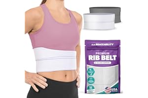 BraceAbility Broken Rib Brace | Elastic Chest Wrap Belt for Cracked, Fractured or Dislocated Ribs Protection, Compression and Support (Female - Fits 28"-60" Chest)