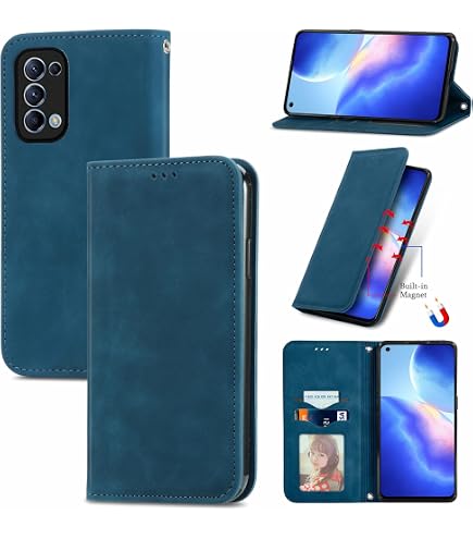 HualuBro Leder Flip Case Für Oppo Find X2 Lite – Retro Stoßschutz-Hülle Mit Kartenfächern, Magnetverschluss & Ständerfunktion
