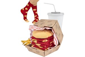 soxo Fast Food Chaussettes Femme Drole Cadeau Homme Fantaisie Chaussette Idee Cadeaux 2 Tailles 1-3 Paires